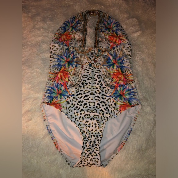 VENUS Leopard Floral One Piece Swimsuit - Picture 1 of 13